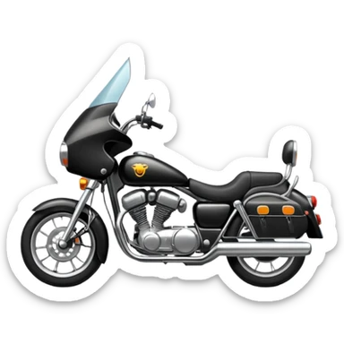 "Draw a simple everyday street motorcycle with standard design, black seat & neutral color scheme." sticker