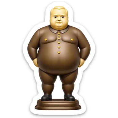 Cinematic Realistic Botero Sculpture Emoji, depicted as an exaggerated voluminous sculpture in the signature style of Fernando Botero, rendered with rich textures and vibrant artistic lighting that captures its playful grandeur. sticker