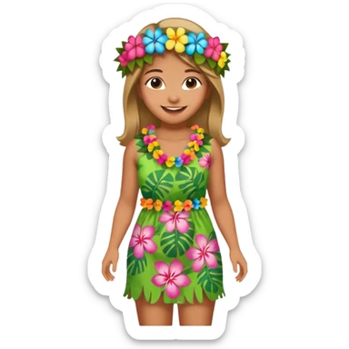 MUJER CUERPO COMPLETO HAWAI sticker