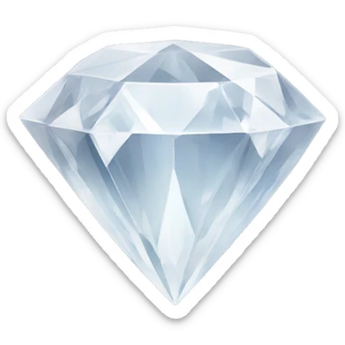 White natural crystal in the form of a diamond sticker