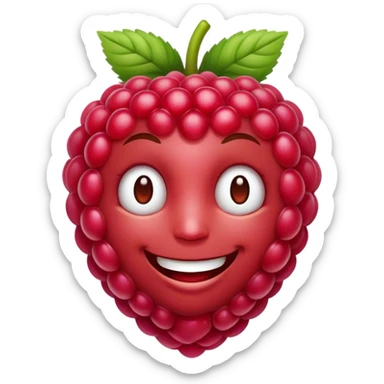 A smiling Raspberry  sticker