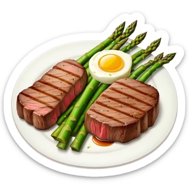 Steak and asparagus  sticker