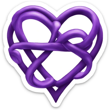 Blac heart purple heart infinity sign sticker