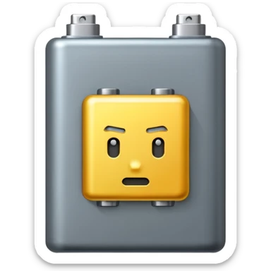  battery with no energy and a gray cloud abouve the head sticker