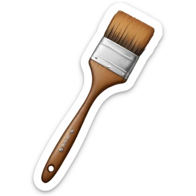 beautiful vintage brown thin paint brush sticker
