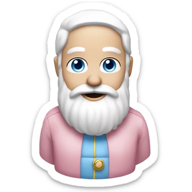 Light Pink Santa Claus with Caucasian skin and blue eyes sticker