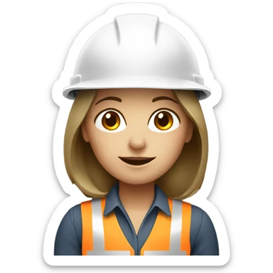Female Civil engineer with white helmet  sticker