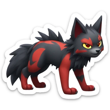  Kawaii Edgy Cool Beautiful Poochyena-Torracat-Litten-Zoroark full body sticker
