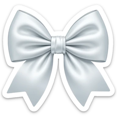 White bow on white bow sticker