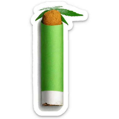 green cannabis cigarette rolled sticker