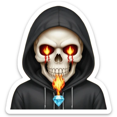 Bro I wanna skull with hoodie on the hoodie has to be on fire and I want matrix blood with the codes and weird numbers spilling out eyes and mouth almost give him a diamond grill sticker