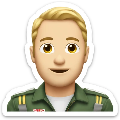 Caucasian male gay pilots kissing sticker