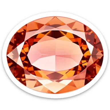 Faceted oval Padparadscha sapphire with delicate pinkish-orange lotus color sticker