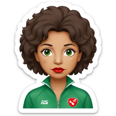 Han Mi-nyeo : Age: Late 60s
Appearance: A crazy middle-aged woman with wrinkles, frizzy, messy dark brown hair and dramatic red lipstick.
Outfit: Green player tracksuit sticker