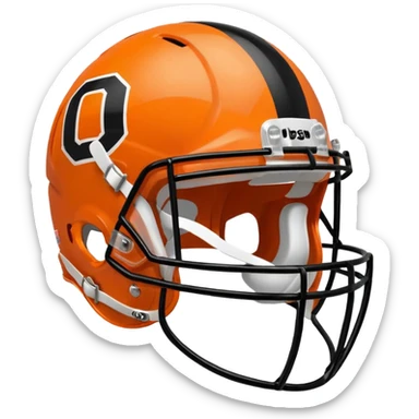 College football player helmet in  orange color  sticker