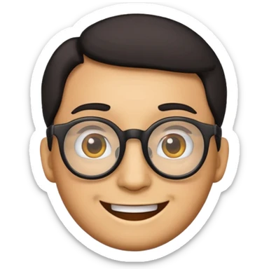 An emoji head with glasses based on the provided photo, variation 5. sticker