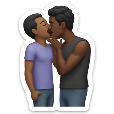 gay guys kissing sticker