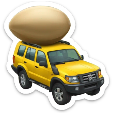 A SUV aventureira explora montanhas e florestas com um globo terrestre ao fundo e um carro em movimento na frente. SEM BALÃO sticker