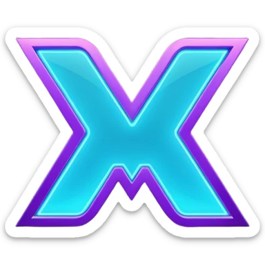 futuristic minimalistic emoji icon, letters "N" formed by 3 glowing digital lines representing Storm, Atom and NoizeGames, neon purple (#8B5CF6) and cyan (#00E0FF) on dark background, modern tech style, 1:1 aspect ratio sticker