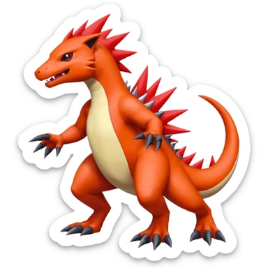 Guilmon -Salazzle-Typloshion-Salandit-Zangoose-Fusion (full body) sticker