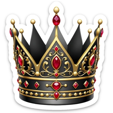 Black Gothic crown with rubies sticker
