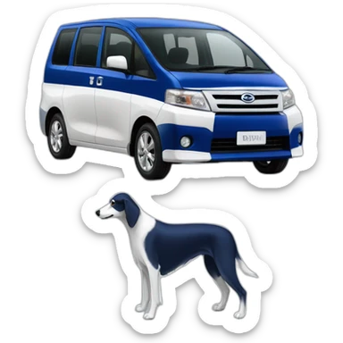 daihatsu dark blue atrai and white saluki sticker