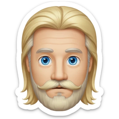 MID AGE MAN WITH LONG BLOND HAIR, MOUSTACH AND BEARD sticker
