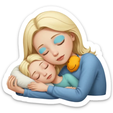 A blonde girl sleeping but make it look good sticker