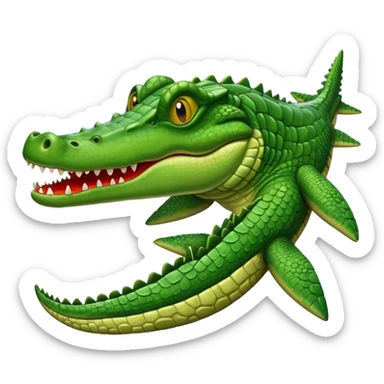 un avion con cabeza de cocodrilo  sticker