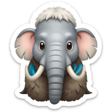a Mammoth, half body, cute, Ice Age sticker