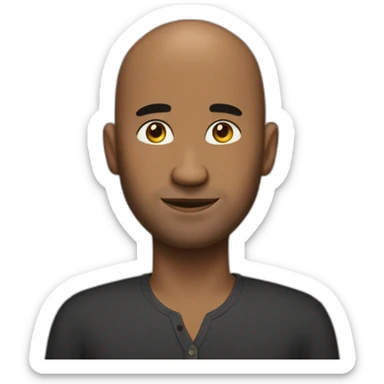 Bald brown rich man 30 years old sticker