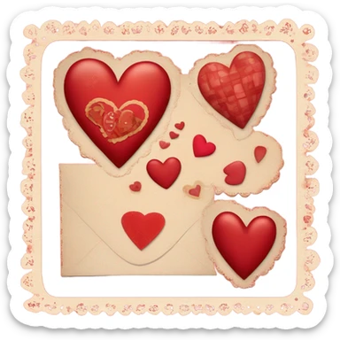 vintage valentine’s day card red sticker