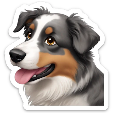 cute australian shepherd playing sticker