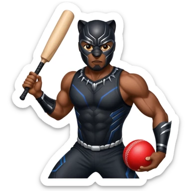 Black Panther in cricket sticker
