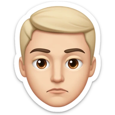 Create a face with a sideways glance, slightly raised eyebrow, tight lips, and a subtle frown — expressing jealousy or envy sticker