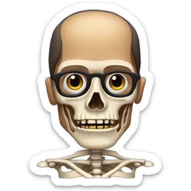 Gustavo Fring with half of his face normal and half of his face as a skeleton sticker