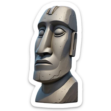 easter island statue side view sticker