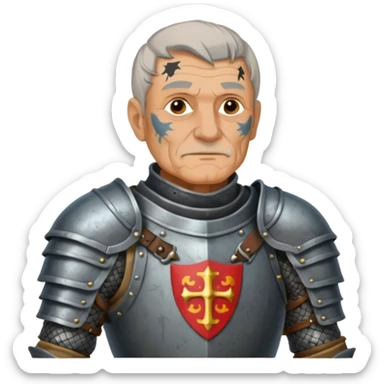 elderly tattooed knight, tattooed shoulder sticker