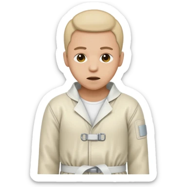 a patient in a psychiatric hospital, in a straitjacket sticker