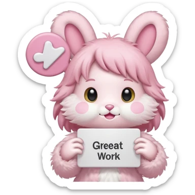 mymelody with sign that says great work sticker