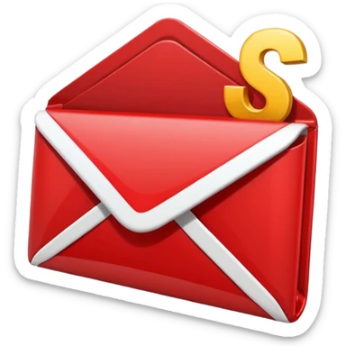 christmas red mail with white "S" logo sticker