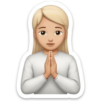 hands clasped in prayer sticker
