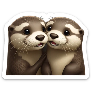 Otter kissing other otter  sticker