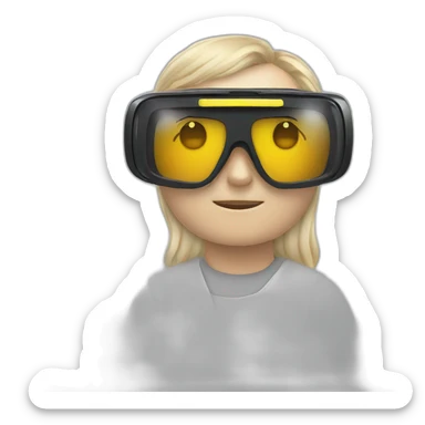 iphone style emoji with virtual reality glasses  sticker