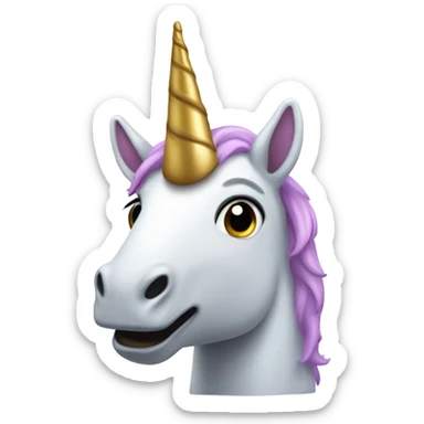 Unicorn with a rubber horn sticker
