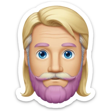 MID AGE MAN WITH LONG BLOND HAIR, MOUSTACH AND BEARD sticker