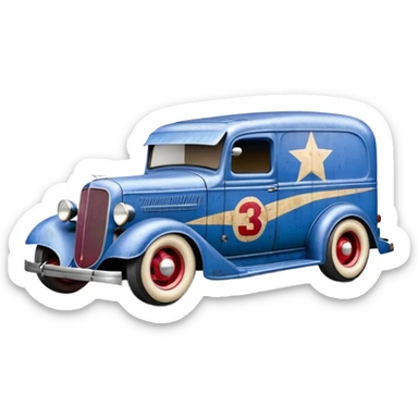 A very fast racing 1934 body shell rustic old antique rat Chevrolet hot rodded moving van that’s blueberry and cherry pearl  sticker