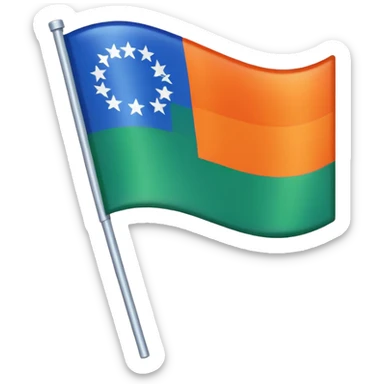 Emoji de drapeau avec les couleurs suivante : 🟦🟧🟩⚪️ sticker