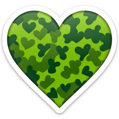 Heart camuflage sticker