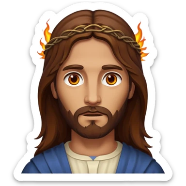 Jesus with burnig Eyes like in Revalation  sticker